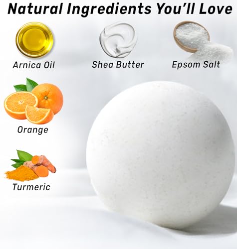 Natural Bath Bombs - Luxurious Fizzing Bubble Bath Gift for Dry Skin Hydration Moisturizing - Turmeric & Arnica Orange Essential Oil - Immerse Yourself in A Blissful Spa Bath Relaxation Stress Relief - Image 4