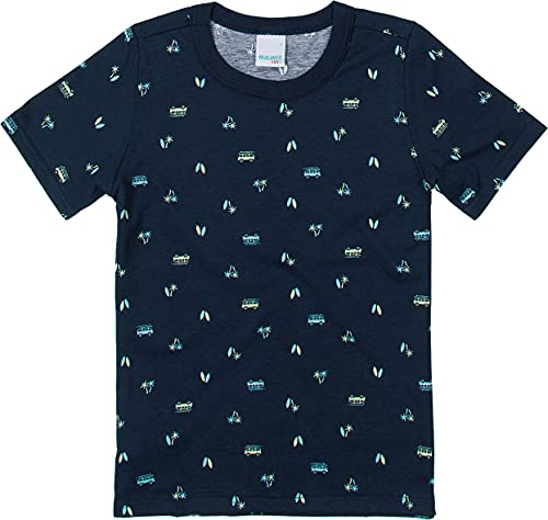 Camiseta Tradicional Litoral Malwee Kids, Azul Marinho, Meninos, 8