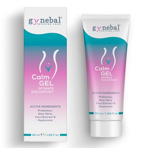 GYNEBAL CALM Intim-Gel mit PRÄBIOTIKA – Hydratisierendes Gel gegen Vaginale Trockenheit, Juckreiz, Beschwerden und zur Unterstützung der Scheidenflora – Zur Äußeren Anwendung für Frauen (50 ml)