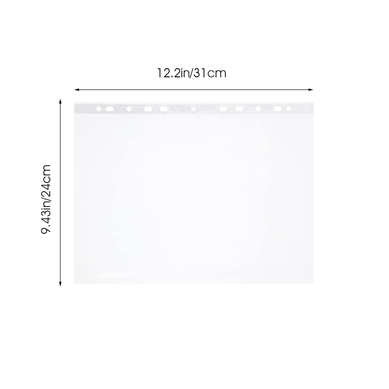 Buste per Raccoglitore A4 Trasparenti 11 Fori, 100 Pezzi | Pp, Compatibili Anelli 3 e 4, Organizza Fogli e Carte in Ufficio o Studio