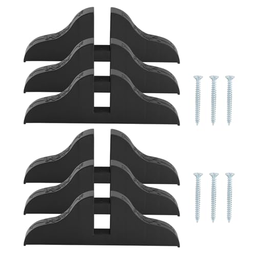6Pcs Room Divider Stand for Foldable Screen Brackets, Room Divider Stand with Screws, Folding Privacy Screen Holder for Hotel Home Office(Color:Black) by Anscuto - Used condition - US$17.80