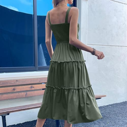 Robe d'été fluide à bretelles spaghetti motif élégant de plage - 3