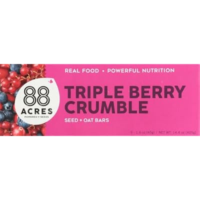 88 Acres Granola Bars, Triple Berry Crumble, 9 Count, School Safe, Allergen Free Seed & Oat Snack Bar, Gluten & Nut Free, Vegan, Non-GMO & Kosher, Individually Wrapped
