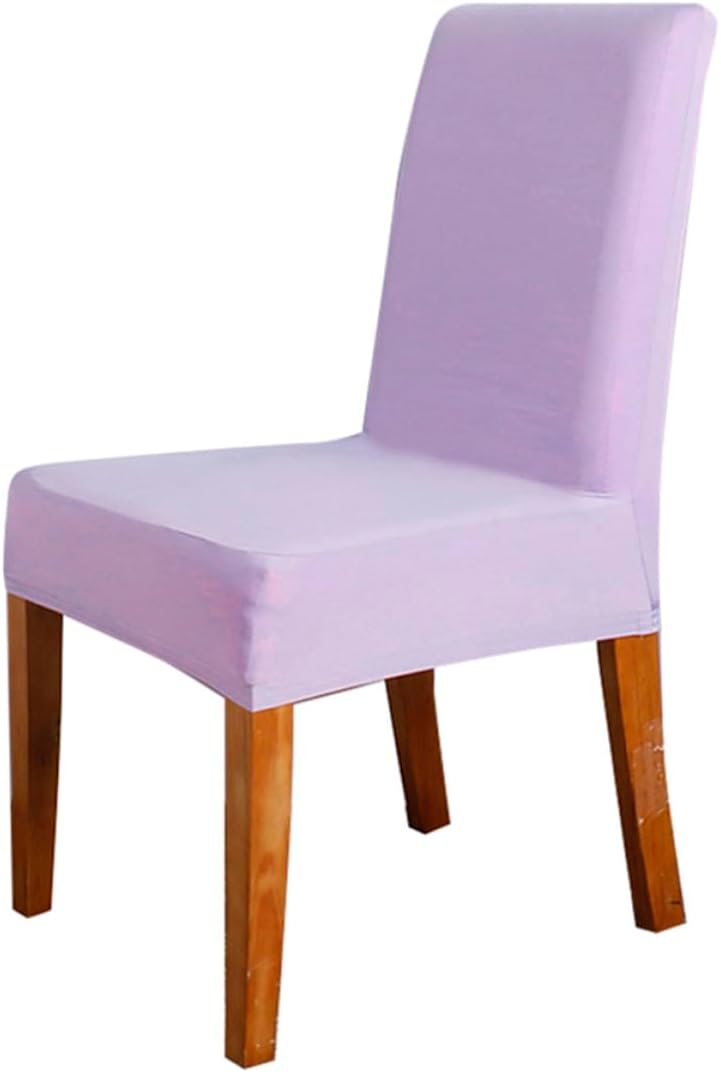 Stretch Dining Chair Slipcover in Milk Silk, Washable and Removable