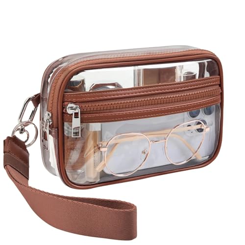 Image of Clear Wristlet Stadium Approved Clear Bag Wallet Transparent Purse for Concerts Sports Events