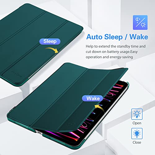Image of ProCase Smart Case for iPad Pro 12.9 2022 /2021 /2020 /2018, Slim Stand Hard Back Shell Smart Cover for iPad Pro 12.9 inch 6th Gen /5th Gen /4th Gen /3rd Gen -BluishGreen