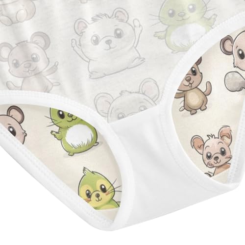 ZZKKO Cartoon Animal Cute Girls Underwear Toddler Panties for Girls Comfort Brief Size 2-8T4