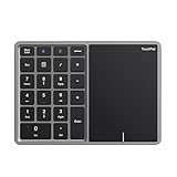 TAILLE PORTABLE ET COMPACTE: Ce clavier numérique sans fil Bluetooth avec pavé tactile est de petite taille et léger, très pratique et portable.