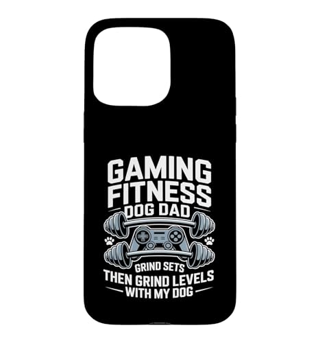 Gaming Fitness Dad Grind Set Then Level With My Dog �X�}�z�P�[�X iPhone 15 Pro Max �p