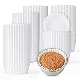 600 Pcs Disposable Pet Feeding Bowls Liner Bulk, White Paper Cat Food Bowls Small Paper Dish Liner for Small Dogs Cats Dish Wet Food Feeding Station, 4 x 1.2 Inch