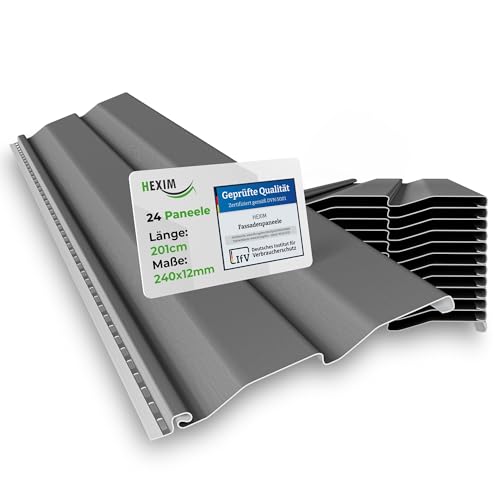 HEXIM Pannelli per facciate esterne, resistenti alle intemperie, rivestimento esterno in plastica PVC U, pannello resistente ai raggi UV (9,84 mq)