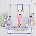 ZUETK Expandable Gymnastics Bar with Mat for Kids, Adjustable Height Junior Training Kip Bar, Folding Gymnastic Horizontal Bars Monkey Bar, Home Gym Equipment for Kid Gymnasts, Child, Girl, Boy