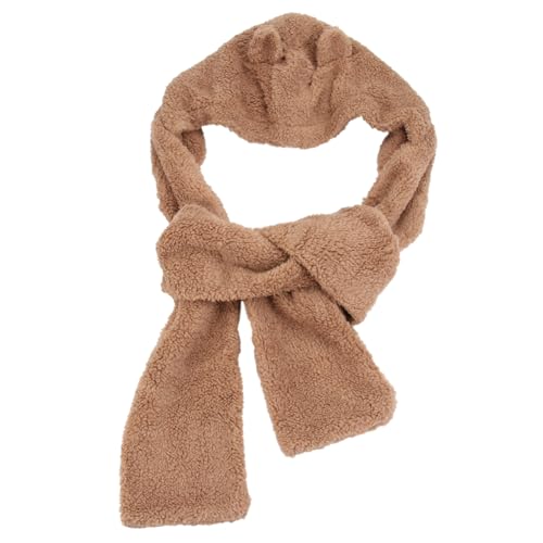 BESPORTBLE Adorable Thickened Bear Ear Plush Scarf Hoodie for Warmth Present for Parties and Daily Wear Keeps Face Neck and Ears Cozy Cold Days