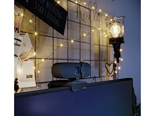 Hama Externe Kamera f&uuml;r Laptop (Webcam mit Mikrofon PC mit 1080p Full HD Webcam TV, PS5 Webcam MacBook 360 Grad schwenkbar, Kamera-Abdeckung, 1/4 Zoll Gewinde f&uuml;r Stative)