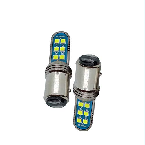 Image of Universal Bay15D 1157 Led Parking Back Tail Light For All Car And Bikes Strobe Function Pack Of 2, White