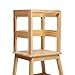 SDADI Kids Kitchen Step Stool with Safety Rail, 150lb Capacity, for 18-36 Months Old, Natural