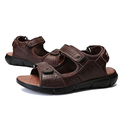 XYAL0003001 Xingyue Aile Slippers & Sandalen Comfortabele Ademende Zomer Vegan Beach Sandalen Voor Mannen, Echt Leer Waterdichte Anti-slip Platte Ronde Open teen Haak & lus Band Schoen - Afbeelding 4