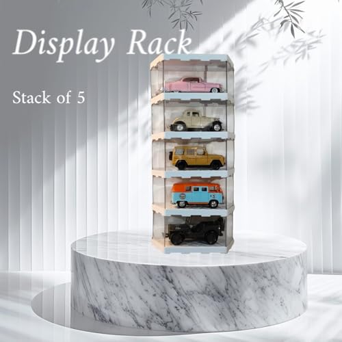 Image of Zebra Polymers Stackable Vertical Display Rack for Die Cast & Scale Models (1:43 /1:32 /1:34 /1:44) | Compact Diecast Display Rack & Modular RC Model Organizer (10 Rack)