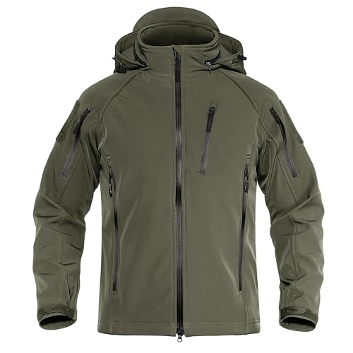 TACVASEN Men's Special Ops Military Jacket Water Resistant Windproof Tactical Winter Zip Up Rain Coat Hunting Outdoors