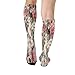 FekiLoot Pink Rose Floral Compression Socks Cozy Soft Support Socks Fashion Breathable Knee High Tube Socks for Adult