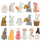 Materialsicherheit: Die Kleine Osterhasen Figuren sind aus hochwertigem PVC-Material, sicher und umweltfreundlich, langlebig, nicht leicht zu beschädigen, nicht leicht zu verblassen und zu verformen, sicher für Kinder und Erwachsen.