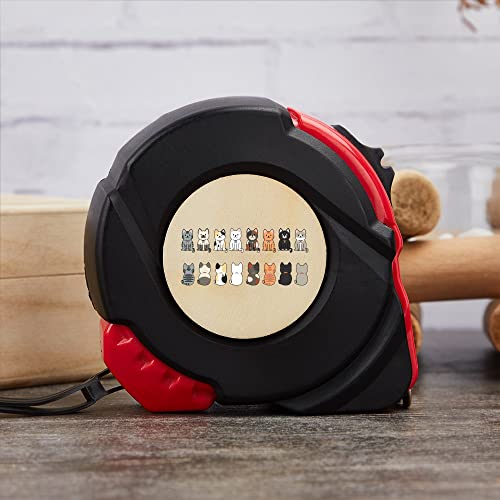 萌え 子猫 ネコ柄 巻き尺 7.5m スケール 長さ 測定 折れにくい スチール製巻尺 耐衝撃性 ロックタイプ ストラップ付き 水平に自立しやすい 距離測定器 目盛り 見やすい 装飾図面 地図作成 ため 測定ツール 家庭用 工学用 Diy 大工道具 作業工