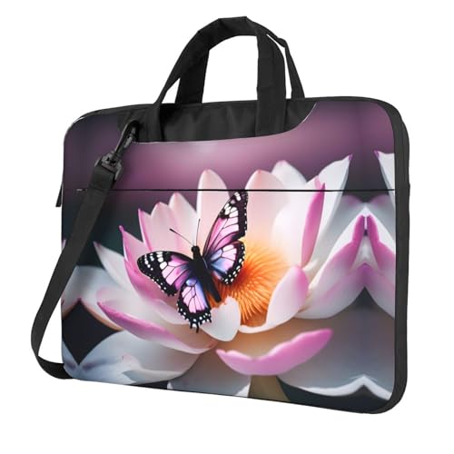 Maletín para portátil de 15.6 pulgadas rosa con mariposas