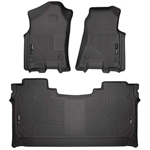 Husky Liners Weatherbeater Floor Mats | Fits 2019 – 2024 Ram 1500 Crew Cab w/ Factory Underseat Storage | Front & 2nd Row, 3-pc Black – 94001