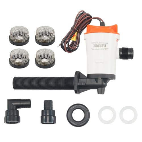 Circulation 12 V avec filtre inox 800 GPH pompe pour aerateur bateau et oxygenation marine