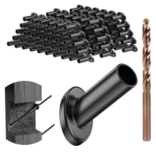 BLIKA 40 Pack 25 30 35 Degree Black Cable Railing Angle Beveled Protector Sleeves for 1/8
