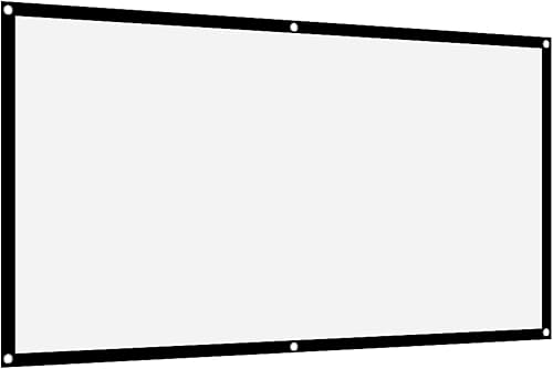 Vista 27 de Pantalla de proyector para exteriores de 2 lados, pantalla de proyector de 60 pulgadas, 16:9, gruesa, portátil, sin arrugas, de poliéster blanco