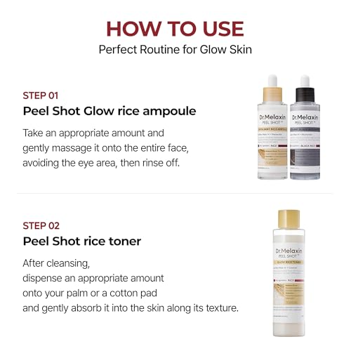 Dr.Melaxin Peel Shot Glow Rice Toner 200ml hydrated Skin Cleansing Skin Korean Skin Care - Image 7