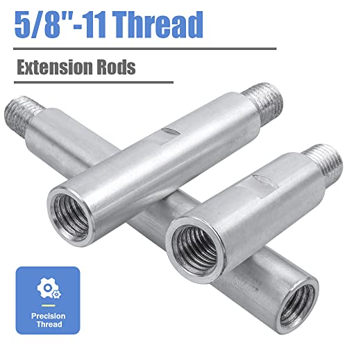 Mesee 3 Pieces Angle Grinder Extension Connecting Rods Set 5/8''-11 Thread Backing Pad Plate Extension Shaft Car Polishing Lengthening Bar Accessory For Rotary Polisher - 3''/ 4''/ 5.5'' Length #TOP5