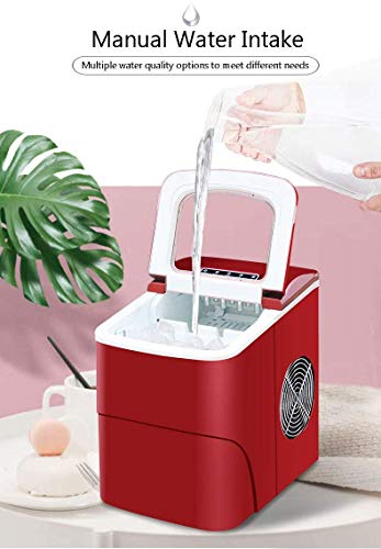 Máquina automática de hielo 15kg en 24h 220v roja miniatura 3