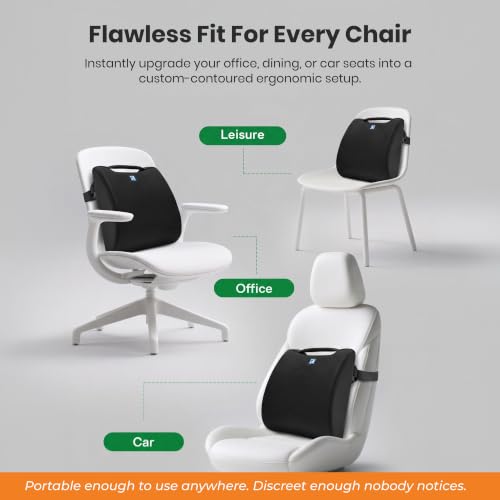 Image of Orthosit Orthopedic Lumbar Support | 5-Yr-Warranty | Back Support Cushion | Back Pain Relief| (Black - Set of 3)