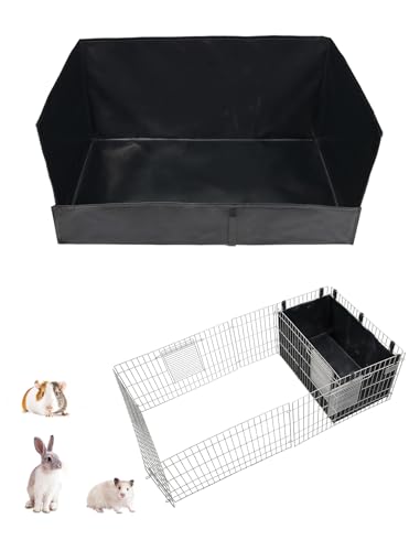 GINIDEAR Guinea Pig Cage Liner for Midwest Cage Kitchen 24X13 Litter Box & Hay Feedder for Guinea Pig Rabbits Hamsters Hedgehogs Ferrets and Other Small Animals. Black
