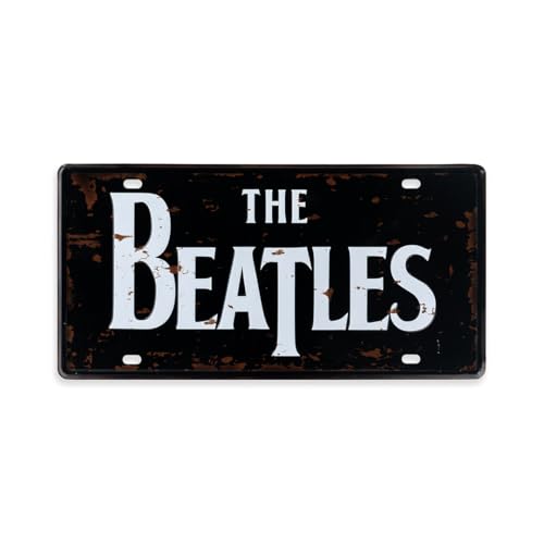 Image of Decorative Retro Metal Signs Wall Plate - 12x8 Inch (The Beatles) | Weatherproof Vintage Metal Sign Plate for Cafe, Home, Bar, Garage | Decorative Wall Hanging Sign Board