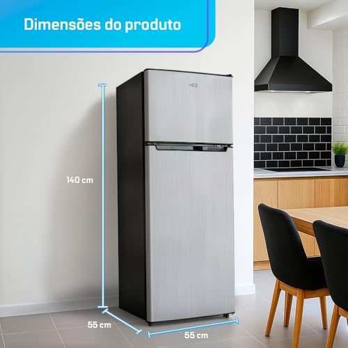 Geladeira Refrigerador HQ Defrost 230 Litros Cinza HQ-230RDF (220V)
