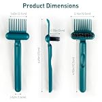 2-in-1 Hair Brush Cleaning Tool, Green Hairbrush Cleaner and Rake for Removing Hair and Dust, Durable and Ergonomic Design for Home and Salon Use (1 Pack) - Image 3
