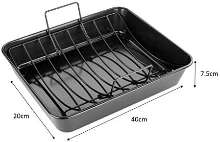 Tala Performance Extra Large Roaster with Rack, Professional Gauge Carbon Steel with Eclipse Premium Non-Stick Coating 38 cm x 32 cm x 7.5 cm