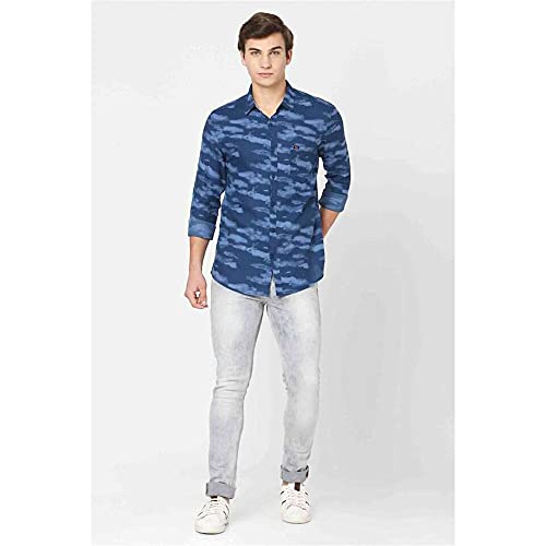 Image of Spykar Men's Printed Slim Fit Shirt