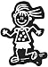 Family Car Decals ADH06665 Pegatina Familia niña Bailando para Coche tamaño 7 cm Alto