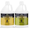 TAKIMO 2 Gallon 3×UV Resistant Resin Kit,No Bubble & Crystal Clear Epoxy Resin for Coating, Casting, Table Top,DIY, Bar Top, River Tables, Resin Art, Wood with High Gloss Finish