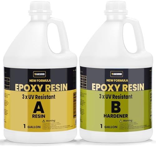 TAKIMO 2 Gallon 3×UV Resistant Resin Kit,No Bubble & Crystal Clea...