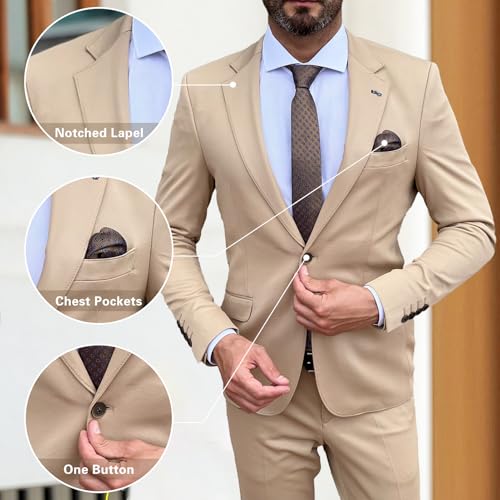 2 Piece Suit Men Slim Fit Suits for Men One Button Blazer Pants Set Tuxedo Set Formal Wedding Groom Prom Dinner Party2