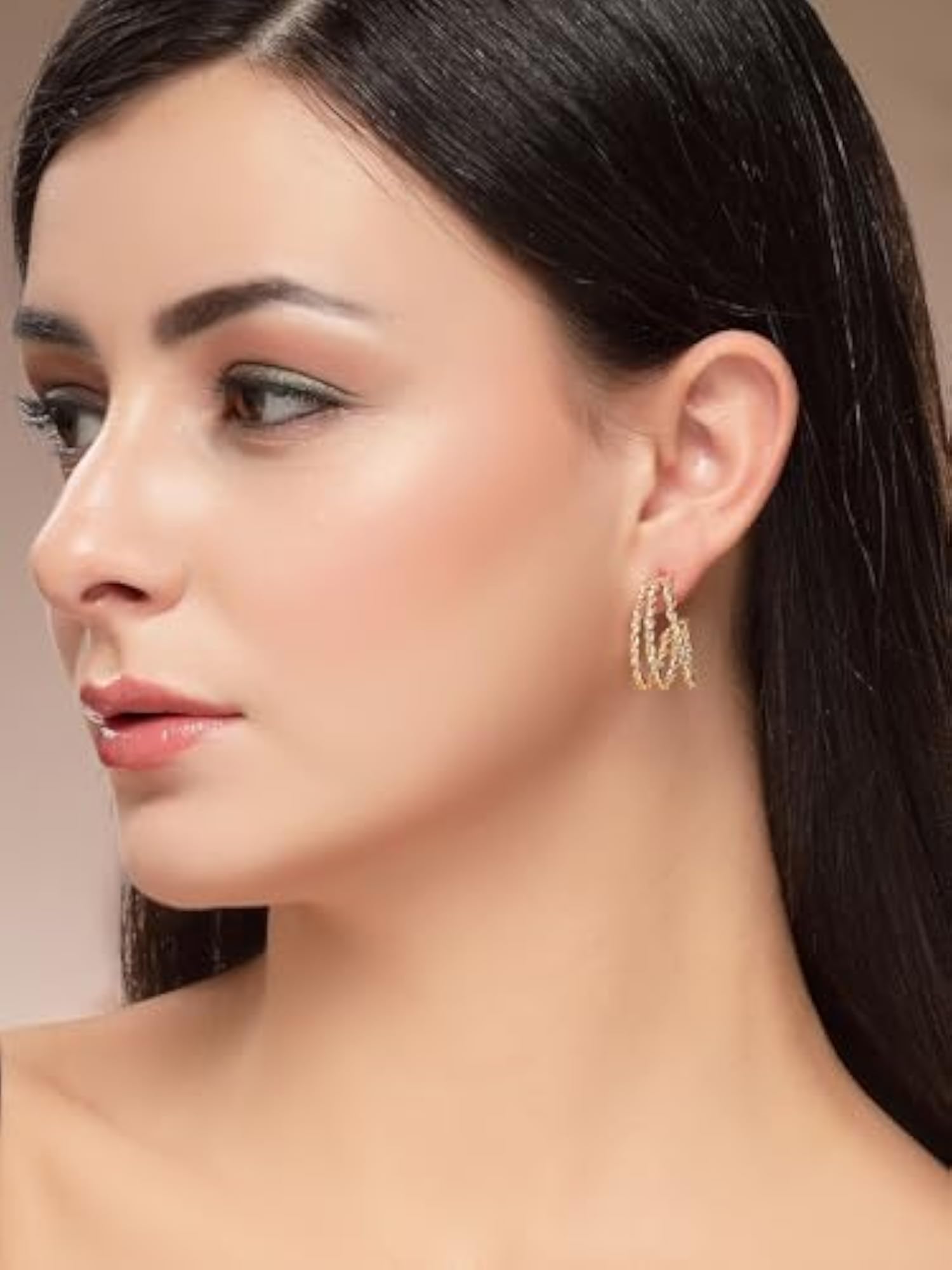 Set of 9 Plated Multi-Design Stud and Hoop Earrings