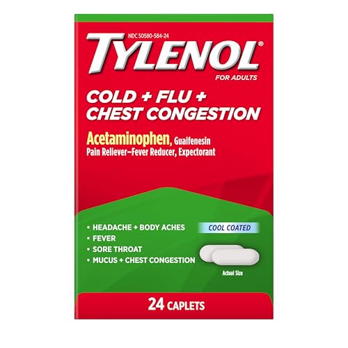 Tylenol Cold + Flu + Chest Congestion Caplets, 24 ct - image 1