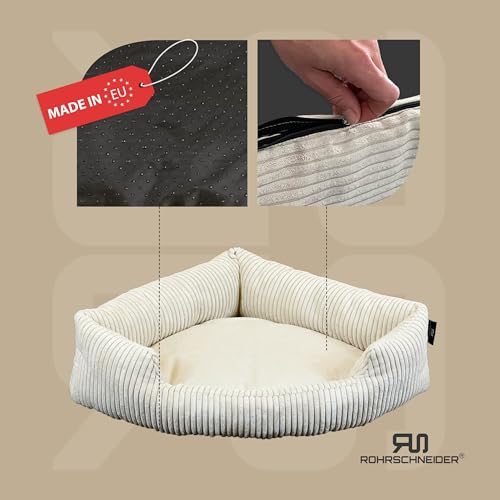 Rohrschneider XXL Eck-Hundebett für große Hunde | Weiche Hundedecke für Ecke aus Cord | Großes Hundebett für große Hunde oder 2 Hunde| Hundekissen Cord in grossen Größen (1 45x63cm)