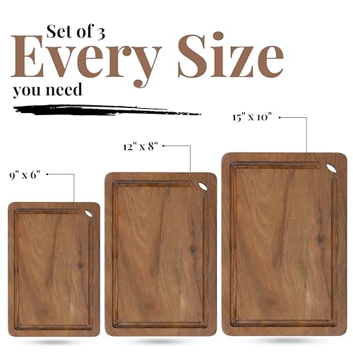 Set de 3 Tablas de Cortar de Madera Acacia Rectangulares miniatura 4