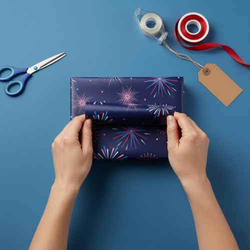 Image of QIPS | NUKKAD Diwali Printed Gift Wrapping Paper - Pack of 10 Sheets (19 inch x 29 inch) | Glossy Finish, 80 GSM | Ideal for Festive Gifting